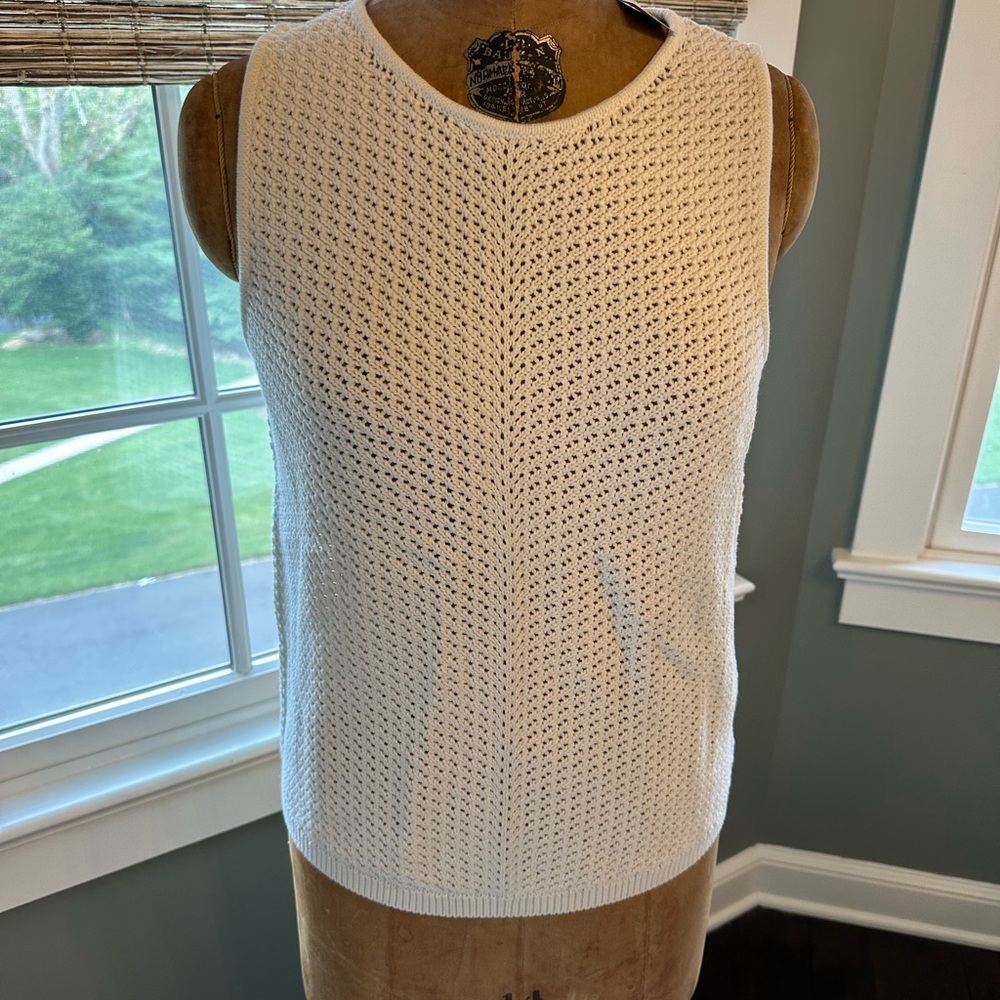 White Sleeveless Knit Top